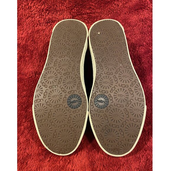 UGG Sneaker - Black Suede and Cream - Women's Size 10 - Picture 2 of 9